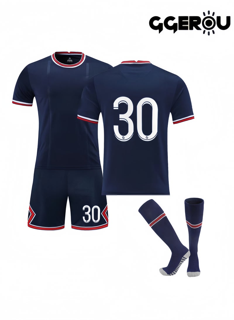 GGEROU Football Soccer Jersey Kids Costumes, Kids Football Kit Children Football Uniforms Short-sleeved Football Shirts, Boys Sportswear Girls Football Training Suits Costumes - Image 1